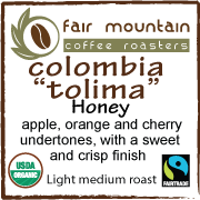 Fresh roasted fair trade organic coffee